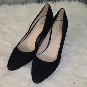 Cole Haan Black Suede Pointed-Toe Heels